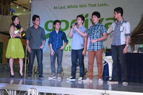 y-fi (young filipinos) boyband at Godiva skin care product launching