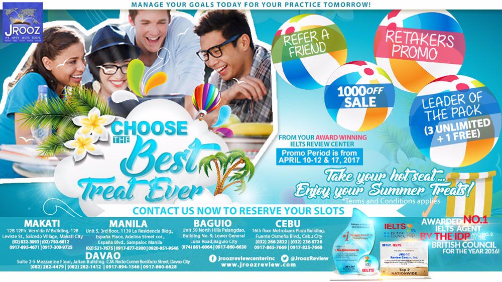 JROOZ IELTS  IELTS UKVI ONE DAY PROMO – April 10-12 and 17, 2017