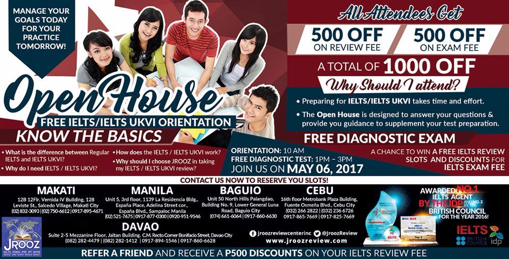 JROOZ IELTS Open House May 06 2017